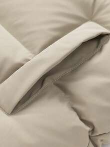 Autumn And Winter Outerwear Splicing Thickened Vest For Men 2025 New Model Tank Top, Horse Clip Thickened Plush Coat, Fall Outfits, Winter Outfits,Stand Collar Youth Vest Warm Slim Cotton Jacket, For Friends, Husband, Boyfriend Gifts - Khaki - View 8