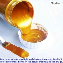 金银丙烯颜料 (100ml) - 鲜艳亮丽，防水防褪色，适用于画布、岩石、织物、陶瓷等多种表面 - 适合艺术家和初学者，是感恩节、圣诞节、生日礼物、返校季、学校用品的完美选择 - 彩色 - 查看 7