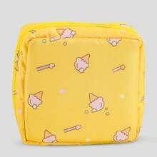 Super Cute Portable Cartoon Feminine Pad Holder Organizer Pouch, Women Girls Period Sanitary Napkin Bag For Coins, Cosmetics, Tissues And Other Small Items, Suitable For Ladies Business Trip, Travel, Students Back To School (Print Pattern Position May Vary) Holiday Camping Holiday Essentials Vacation Accessories Travel Holiday Essentials Beach Bag Travel Essentials