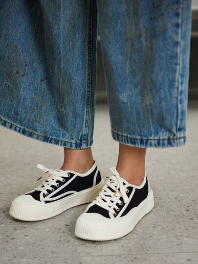 DareSee 女士运动帆布鞋，系带运动鞋，冬季礼物，音乐节必备