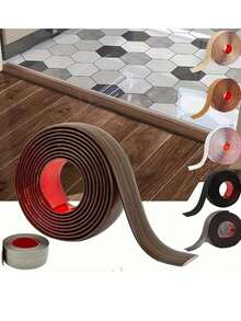 1 Roll Self-Adhesive Wood Grain Floor Edging Trim - Reusable, 99cm PVC Threshold Transition, Matte Finish, Realistic Wood Grain Texture, Easy Installation, Suitable For Living Room And Door Jamb Decor, Wood Grain Pattern - Multicolor - View 7