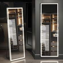 OLIXIS LED Full Length Body Mirror For Bedroom With Light, 64"X21", Hanging Or Leaning For Wall, Aluminum Alloy Thin Frame Floor Standing For Living Room, Tall, White - Xem 3