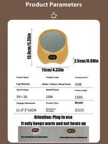 恒温加热杯垫 智能创意家用隔热杯垫 加热 恒温办公室暖杯器 适用于所有杯子 户外露营野餐厨房等秋冬必备 智能饮料加热杯垫 冬季电热咖啡恒温垫 家用便携式暖杯器 一键启动 适用于大多数杯子 办公室 便携 (USB直插) - 彩色 - 查看 4