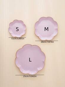 1pc Luxury Transparent/Green/Purple/Gray/Milky White Floral Gold Trim Decorative Tray, Snack/Cookie/Cake Storage Tray, Holiday/Wedding Decor - Dusty Pink - View 9