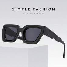 1副厚框几何图案复古休闲波西米亚街头优雅可爱眼镜，男士厚框方形镜架，百搭经典厚框方形镜架，适合驾驶、街头风格 - 彩色 - 查看 1