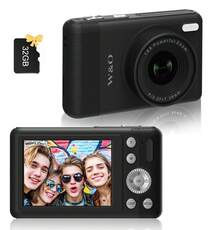 W&O 2025 New 1080P FHD Digital Camera With 32GB Card, 48MP Auto Focus , Puzzle Game,. Budget-Friendly Holiday Gift (Thanksgiving, Christmas, Halloween) - 黑色 - 查看 11