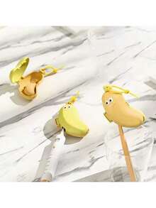 1/2 件香蕉形牙刷盒可重复使用夹式牙刷套耐用塑料牙刷收纳盒便携式可爱牙刷保护盒适合商务旅行和家庭使用适合所有标准牙刷头情侣牙刷保护盒（黄色底部为绿色，绿色底部为黄色） - 彩色 - 查看 8