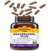 Country Life Resveratrol Plus 1000mg - Organic Antioxidant Supplement With Pine Bark &Amp; Grape Seed Extracts - Vegan, Gluten-Free, Non-GMO - Tên hương vị B - Xem 2