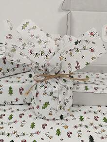 5/10/20 Pieces Of Christmas Light Pattern Thin Paper, Color (White), Christmas Tree, Candy, Stars -19.69 Inches * 13.78 Inches, Handmade Packaging Paper, Easy To Protect Items, Gift Box Filling, Party Decoration - Christmas Style Design, Durable Packaging, Holiday Packaging, Holiday Decoration, Party Packaging, Wedding Packaging, Gift Packaging, Essential Packaging Paper, Halloween, Christmas, Carnival