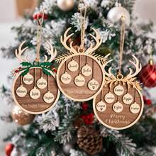 Personalized Family Christmas Ornament,Wooden Family Ornament,Family Name Ornament,Christmas Tree Hanging Ornament,Holiday Decor,Family Gift,Elegant Living,Artful Living - Multicolor - View 6