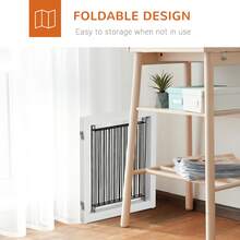 PawHut Foldable Wooden Pet Gate W/ 3 Panels 2 Support Feet For Small Dogs White - White - View 4