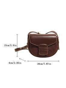 Bolso bandolera de mujer de PU con cierre magnético de solapa, bolso bandolera minimalista y versátil, bolso de mano portátil para ir al trabajo