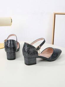 Giày đế mềm mới năm 2026, giày cao gót mũi nhọn thời trang dành cho tuổi teen, thích hợp cho các bữa tiệc ngoài trời, mùa xuân thu, mọi mùa, phù hợp cho nữ sinh. - màu đen - Xem 4