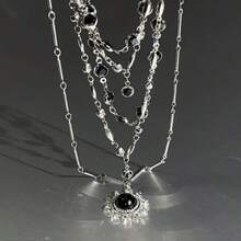 1 buc colier multistrat pentru femei, lanț elegant de claviculă de lux, colier choker cu floarea soarelui, bijuterii, potrivit pentru petrecere, întâlnire, cadou pentru prieteni