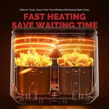 MIRASTON Upgraded Large 10QT Dual Air Fryer, Digital Touchscreen, Perfect For Shoppers!  Crispy Delights In Minutes! Features:Smart Presets,Nonstick Basket,Easy Clean,Compact Design,Hosting A Girls' Night? Whip Up Guilt-Free Sweet Potato Fries In Minutes,Ideal Gift, For Festive Occasions,Mother's Day Gift,Kitchen Appliances,  Kitchen Accessories - 查看 6