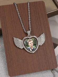 1 Pieza de Collar Personalizado con Fotos, Collar Personalizado con Fotos por Ambos Lados, Cadena Conmemorativa de Hip-Hop con Colgante de Foto Personalizado, Regalo Personalizado Muy Conmemorativo para Novia o Novio