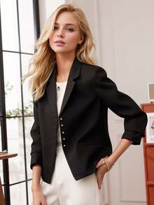 女士时尚休闲西装外套，高品质别致风格，2025 年春秋季新品