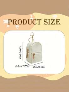 Portachiavi zaino mini per donna, borsetta carina per cosmetici, borsetta piccola in PU per cosmetici, accessori portachiavi, borsa per rossetto, borsa con zip, accessori autunnali