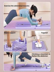 Tabla deslizante plegable multifuncional de Pilates, set de moldeado de Pilates 5 en 1, placa deslizante, máquina deslizante, rodillo para músculos abdominales, para ejercicios de núcleo, fitness, uso doméstico, gimnasio, yoga