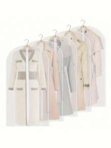 1-5 piezas Funda protectora transparente y gruesa de PEVA lavable, Funda para traje/chaqueta, Bolsa colgante antipolvo, Funda para vestido de novia, Bolsa colgante de almacenamiento para armario - Multicolor - Ver 5