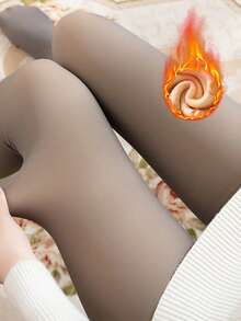 1件 80g/220g/300g 女款性感透視灰色褲襪，保暖內裡褲襪，適合秋冬（適用於 5-15°C） - 灰色 - 查看 6