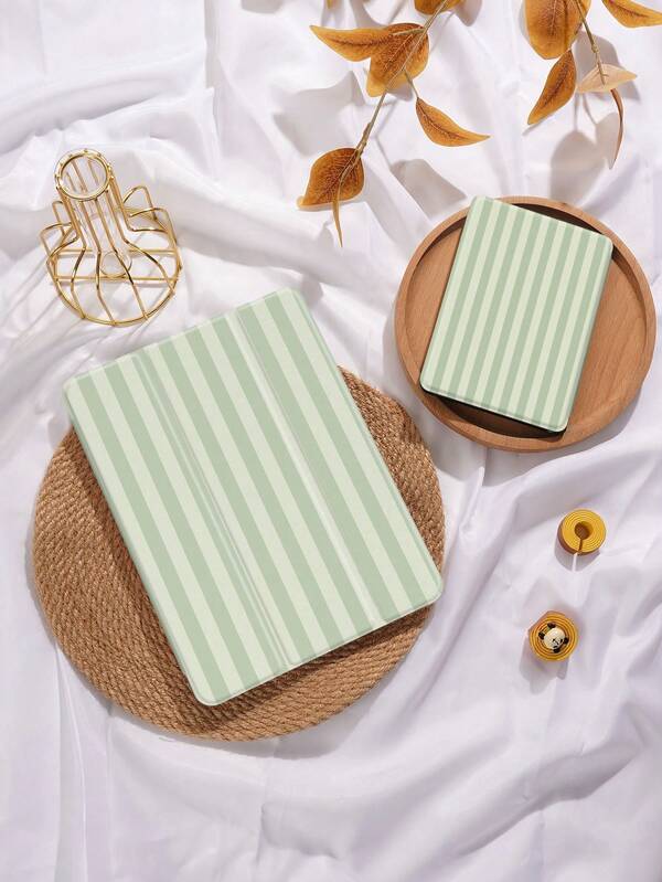 Capa protetora para tablet com padrão de linhas simples, compatível com iPad 9.7/10.2/10.5/10.9/12.9/Pro 11, 10ª geração, compatível com Samsung Galaxy Tab S6 Lite de 10,4 polegadas, compatível com Kindle Paperwhite 12ª geração (2024), Kindle (11ª geração) lançamento 2022, cor Kobo Clara, proteção antiqueda macia, suporte inteligente/despertar/repousar automático