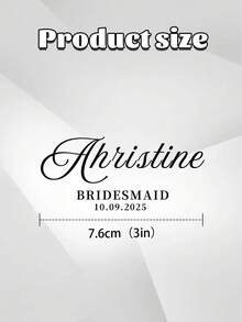 1/6/12pcs Customized Bridesmaid Champagne Glass, Single Champagne Glass Crystal Label Stickers, Personalized Champagne Glass Crystal Label Stickers