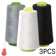 1/3/4/6pcs Elastic Lockstitch Sewing Thread Set, 3000 Yards Spool, 100% Polyester Serger, Overlock, Quilting Thread For Stretchy Fabrics Like Swimwear, Lingerie, Knitwear, Socks, Etc.