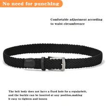 1pc Men's Solid Color Fashionable & Versatile Elastic Braided Belt For Outdoor Sports And Daily Wear Casual Summer, School Fall, Autumn, Halloween Autumn-Winter Accessories,Suitable For Teens, Youth,Men,Casual, Outdoor, Athletic, Vacation, Graduation Gifts, Birthday, Daily Wear - Black - View 10