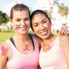 160 PCs Pink Ribbon Tattoos Breast Cancer Awareness Temporary Tattoos - 粉色 - 查看 5