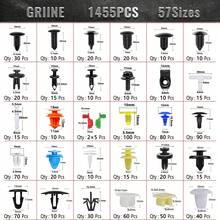 1570 piezas Surtido de clips de parachoques, sujetadores y fijadores de automóvil - 33 tamaños talla grande populares Juego de clips de panel de puerta y moldura para GM Chevy - Clip de fijación para coche - Ver 5