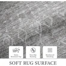 Large Washable 6x9 Area Rug: Boho Moroccan Geometric Neutral, Non-Slip Foldable Indoor Floor Carpet For Living Room, Bedroom, Dining Table - Beige, 6X9 - Moroccan Grey - View 6