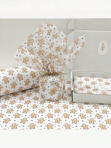 30 pièces Papier fin motif bonhomme en pain d'épices, 50 cm x 35 cm Papier cadeau, convient pour mariage, Noël, emballage cadeau d'anniversaire, remplissage de bouquet, cadeaux de fête, papier cadeau décoratif de Noël, décoration de pain d'épices