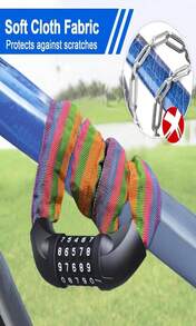 NDakter Bike Chain Lock, 5 Digit Combination Heavy Duty Anti Theft Bicycle Chain Lock,2.62/3.2/4.27/5/6Ft Long Security Resettable Bike Locks For Bike, Bicycle, Scooter, Door, Gate, Fence-4/6mm Thick - 顏色 - 查看 5