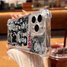 Y2K Anime Design Nana Phone Case Compatible With IPhone 16 15 14 13 12 Pro Max X XR XS MAX 8 7 Plus Shockproof Transparent Soft Back Cover - 白色 - 查看 7