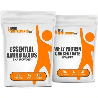 BulkSupplements EAA Powder 1kg + Whey Protein Concentrate 1kg Bundle