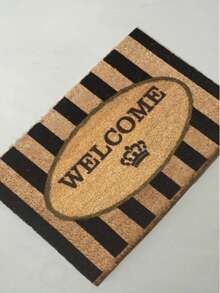 40x60 厘米天然椰棕门垫，采用耐用的 100% PVC 背衬 - 防滑、防尘刷表面 - 18-22 毫米厚耐用垫子，适合室内和室外使用，土耳其制造 - 黑色 - 查看 2