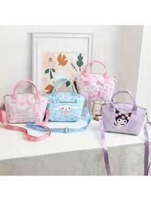 Sanrio 1Pc Sanrio Shoulder Bag Kawaii Hello Kitty Kuromi Cinnamoroll Melody Kerokero Keroppi Crossbody Bag Kitty Cat Anime Character Purse Handbag Decorate Accessories