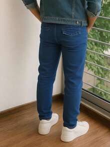 Pantalones De Hombre Mezclilla Recto Casual Baggy Vaquero Cargo Ancho Oversize Vestir Pantalones De Hombre En Oferta Pantalones De Hombre Baratos - Azul Marino - Ver 2