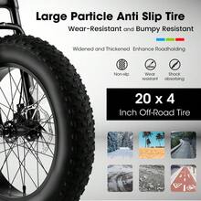 20 Inch Mountain Bike For Kids And Teenagers, High Carbon Steel Frame, Disc Brakes, Durable Wide Tires, Front Suspension, 7-Speed, Ideal For Snow And Off-Road Riding