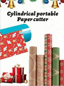 1pc Sliding Gift Wrapping Paper Cutter, Holiday Party Cutting Tool, Line Sliding Wrapping Paper Cutter, Suitable For Valentine'S Day, Easter, Ramadhan Festival, Wedding,Halloween, Christmas, Birthday Party Wrapping Paper Cutting Tool