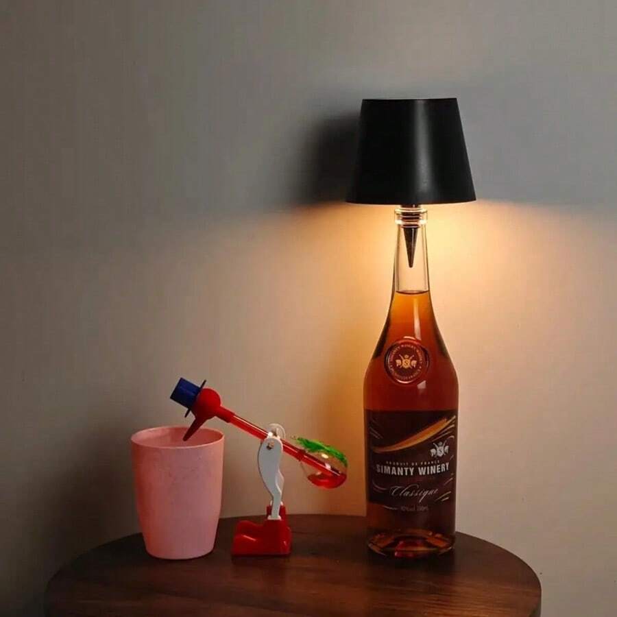USB Rechargeable Lamp With Touch Control, 3 Color Temperatures And Dimmable, Suitable For Wine/Beer Bottles, Wireless Creative LED Light For Living Room/Hotel/Restaurant/Bar/Club