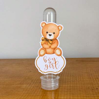 Kit 40 Apliques para tubete CHÁ REVELAÇÃO - Apliques para decoração e lembrancinha de aniversário infantil - Pegue e Monte