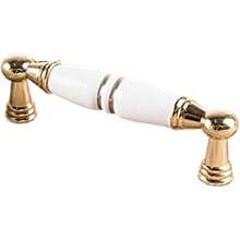 2 Pieces Gold Ceramic Handles Simple Handles Cabinet Drawer Door Handles Zinc Alloy (Size: 1136 K Gold - White Porcelain