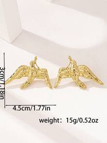 1 par de pendientes de botón con diseño de pájaro vintage para mujer