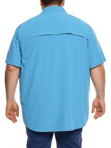 Big And Tall Men's Fishing Shirt With UPF 50+ Sun Protection - 卡其色 - 查看 7