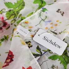 100% Mulberry Silk Scarf For Women Lightweight Long Scarves Beach Wraps Cover Up -Travel Photography Scarfhalloween - 白色花卉 - 查看 3