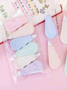 6pcs/1pc Macaron Transparent Correction Tape, Mini Student Instant-Use Correction Tape, Student Doodle Pink Purple Green Blue White Correction Tape, Instant Correction, Cute Candy-Colored Mini Student Correction Tape, Easy To Carry, Suitable For Graduation And Enrollment Gifts, Student And Office Back To School Use