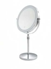 8-Inch Lighted Makeup Mirror With Magnification, 3 Light Colors, Adjustable Brightness And Height, 360° Rotation, 10X Magnifying Mirror With Lights, LED Makeup Mirror For Women - Chrome - Multicolor - View 12