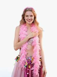 Colorful Turkey Feather Boas DIY Handmade For Weddings, Dances, Movies, Parties, Tea Parties And 1980s Costume Decorations, Girls And Ladies (Handmade, Feathers Will Fall Off A Little)